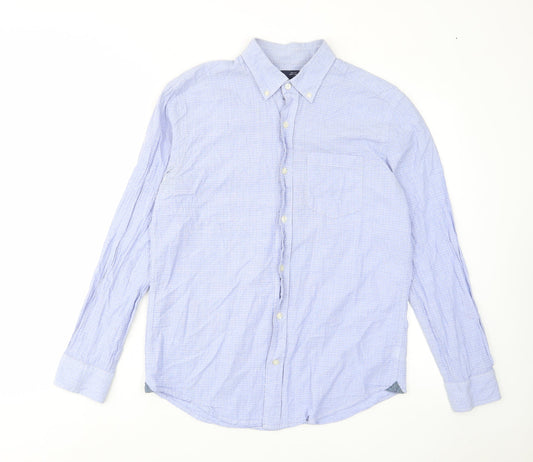 Gap Mens Blue Cotton Button-Up Size M Collared Button - Pocket