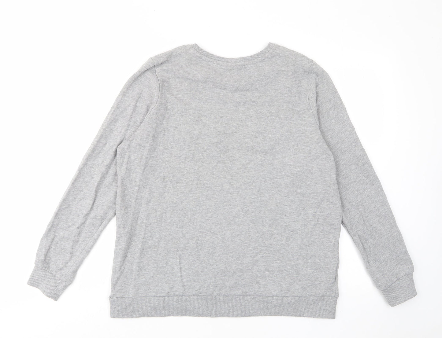 Disney Womens Grey Cotton Pullover Sweatshirt Size L Pullover - Embroided