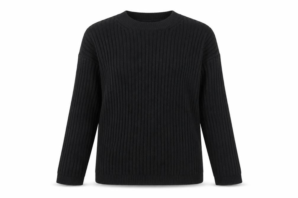 Marks and Spencer Womens Black Crew Neck Polyester Pullover Jumper Size XS - Stretch