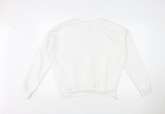 Disney Womens White Round Neck Polyester Pullover Jumper Size M - Winnie the Pooh