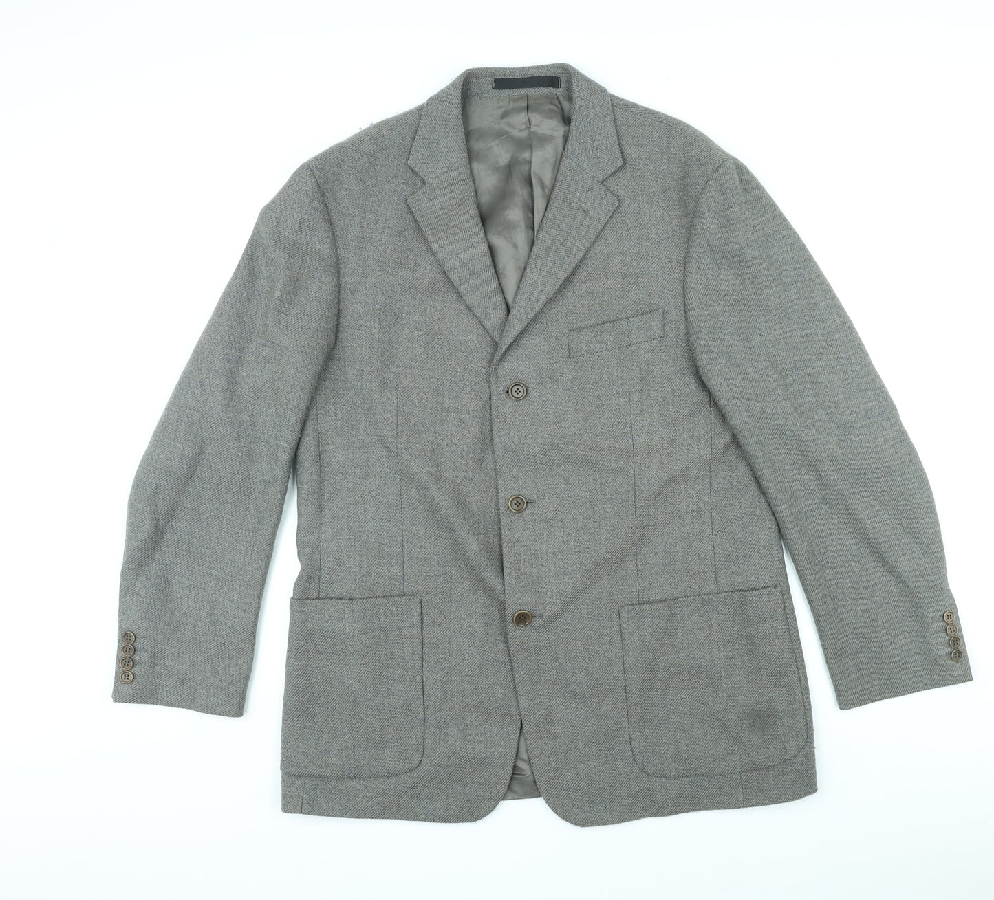 St Michael Mens Grey Wool Jacket Suit Jacket Size M Regular - Vintage