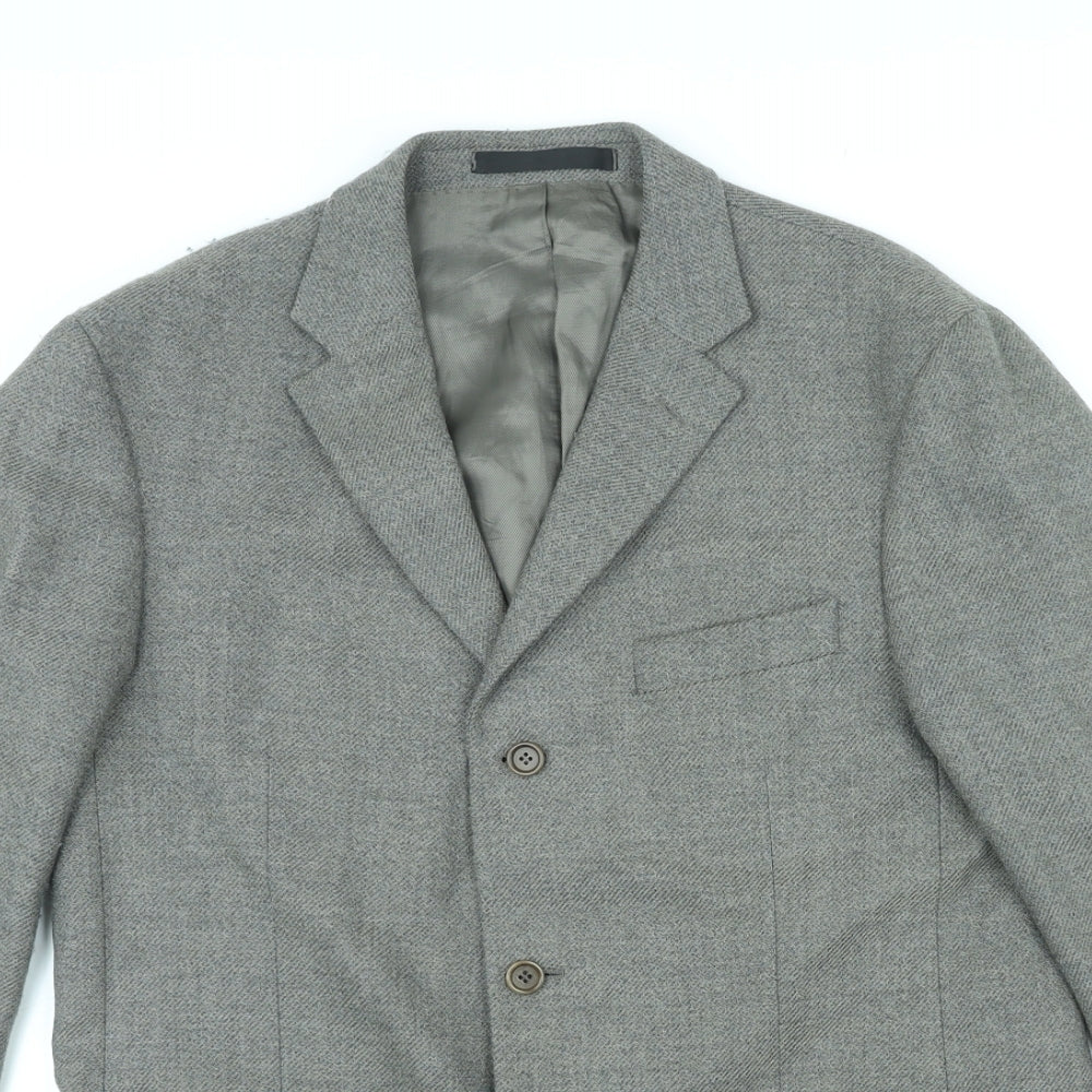 St Michael Mens Grey Wool Jacket Suit Jacket Size M Regular - Vintage