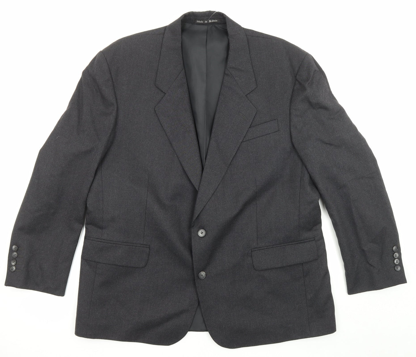 Dunn & Co Mens Grey Polyester Jacket Suit Jacket Size 52 Regular