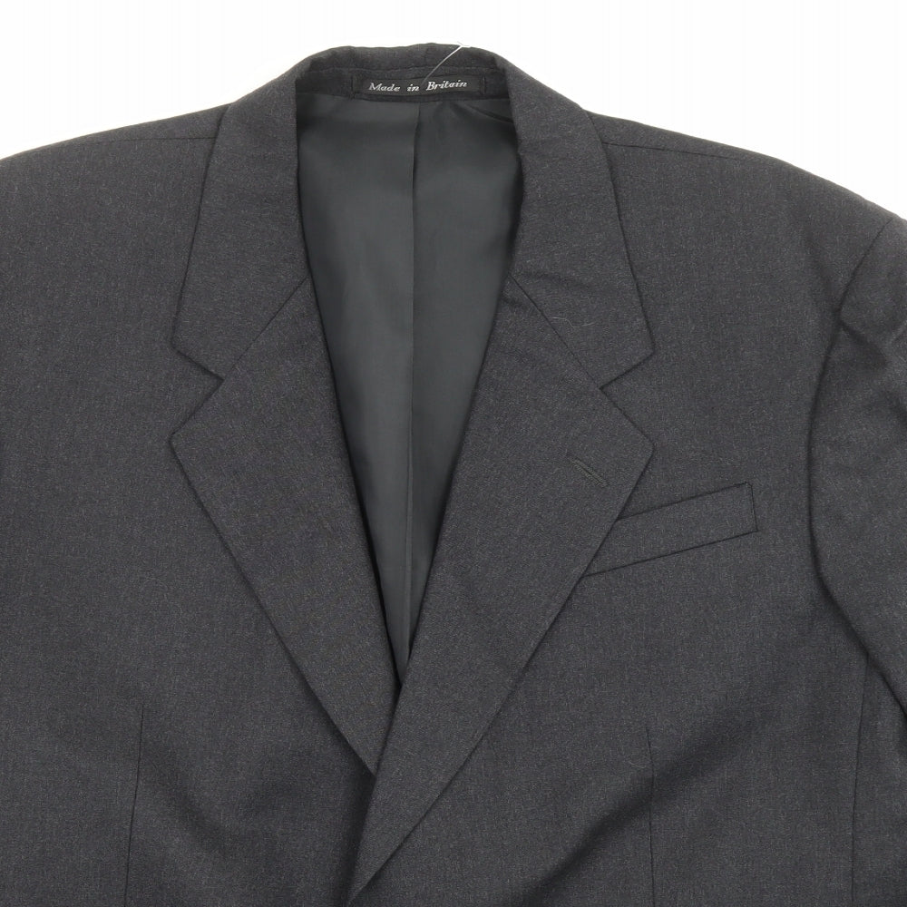 Dunn & Co Mens Grey Polyester Jacket Suit Jacket Size 52 Regular