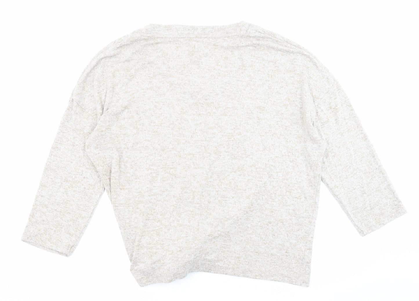 River Island Womens Beige V-Neck Polyester Pullover Jumper Size S