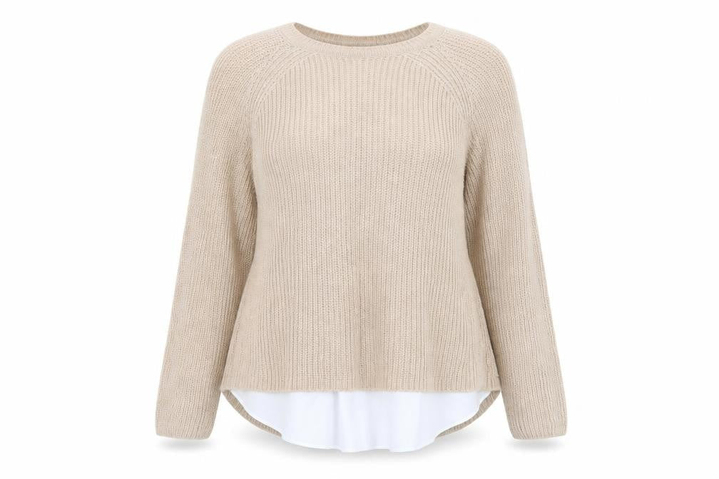Marks and Spencer Womens Beige Round Neck Acrylic Pullover Jumper Size 8