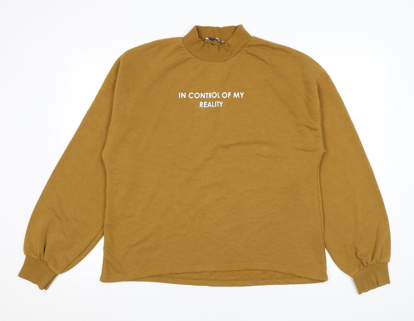 Zara Womens Yellow Cotton Pullover Sweatshirt Size L Pullover - In Control Of My Reality