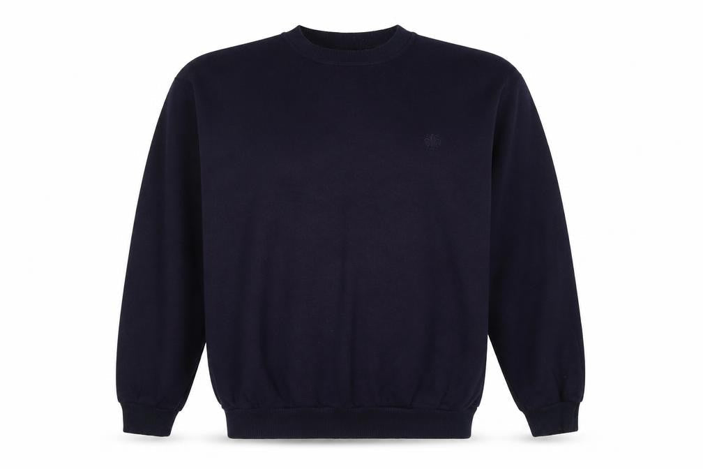 Front view of C&A men’s blue acrylic pullover sweatshirt, size L