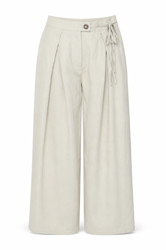 Salanta Womens Beige Polyester Trousers Size L L30 in Regular Zip