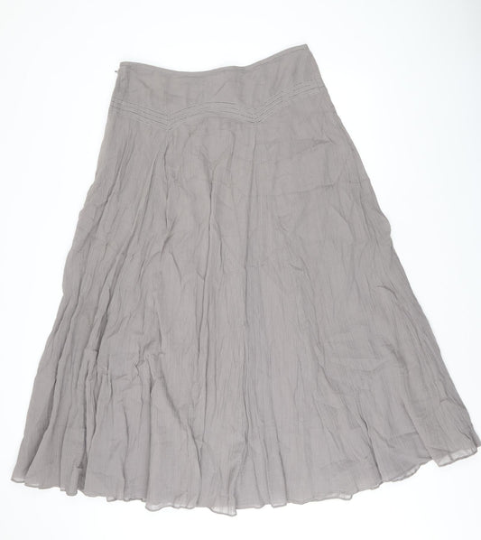 Poetry Womens Brown Cotton Swing Skirt Size 14 Zip