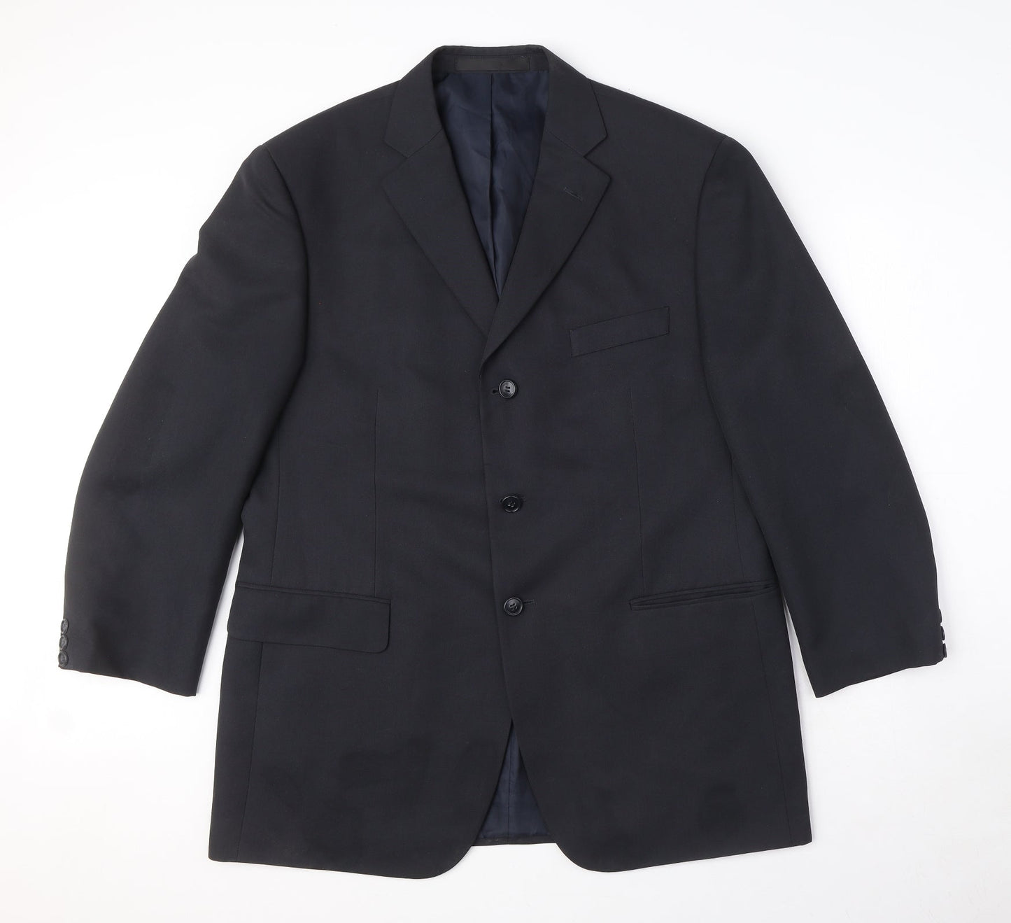 Marks and Spencer Mens Black Polyester Jacket Suit Jacket Size 42 Regular