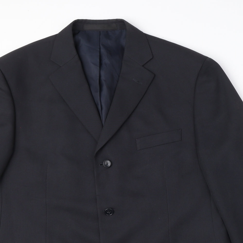 Marks and Spencer Mens Black Polyester Jacket Suit Jacket Size 42 Regular