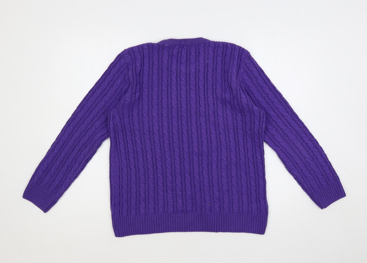 Vida Vi Womens Purple Crew Neck Acrylic Pullover Jumper Size M - Size M-L