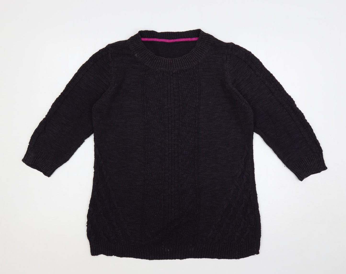 Marks and Spencer Womens Purple Round Neck Acrylic Pullover Jumper Size 14