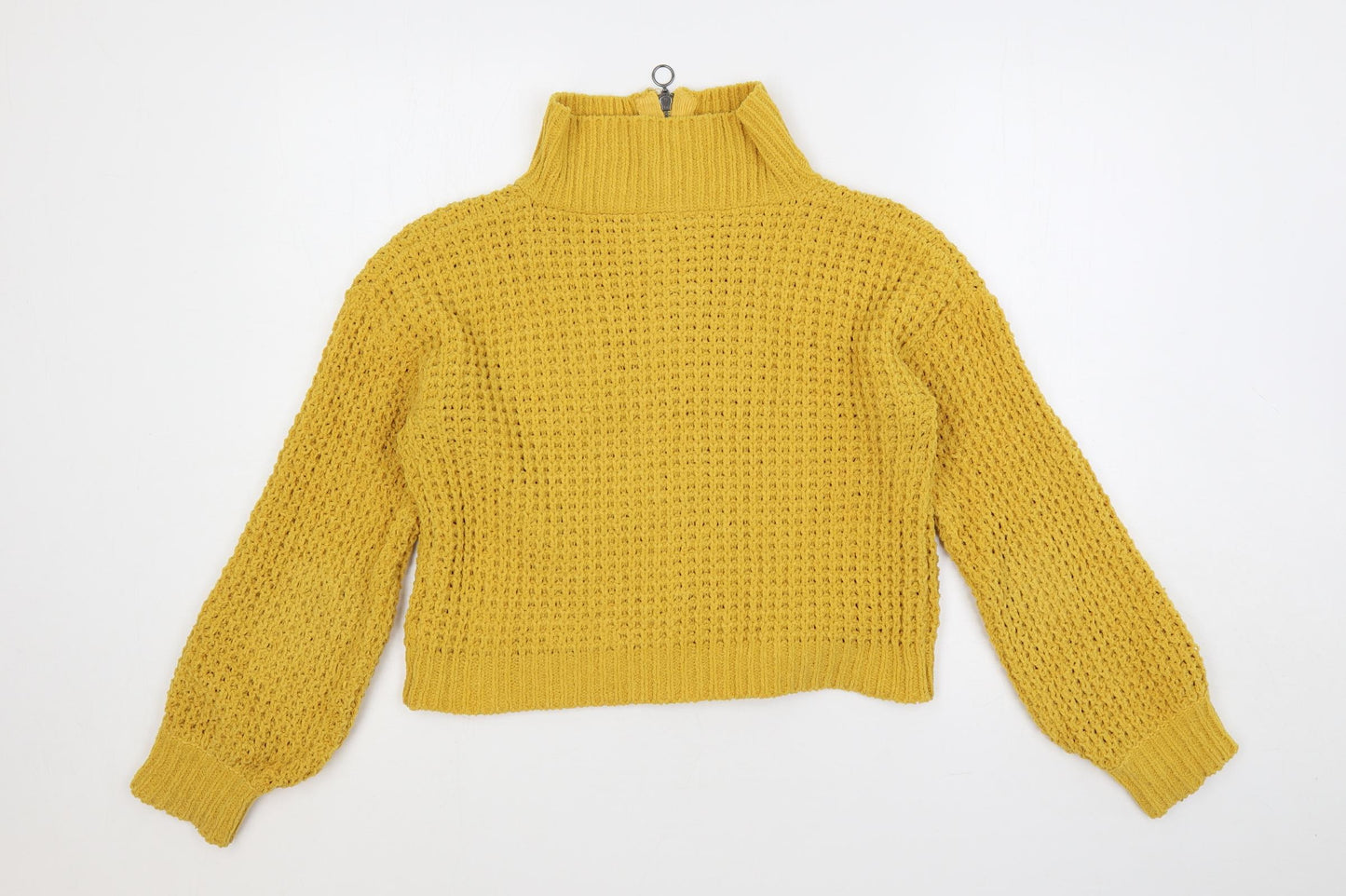 Moral Fibre Womens Yellow High Neck Polyester Pullover Jumper Size M