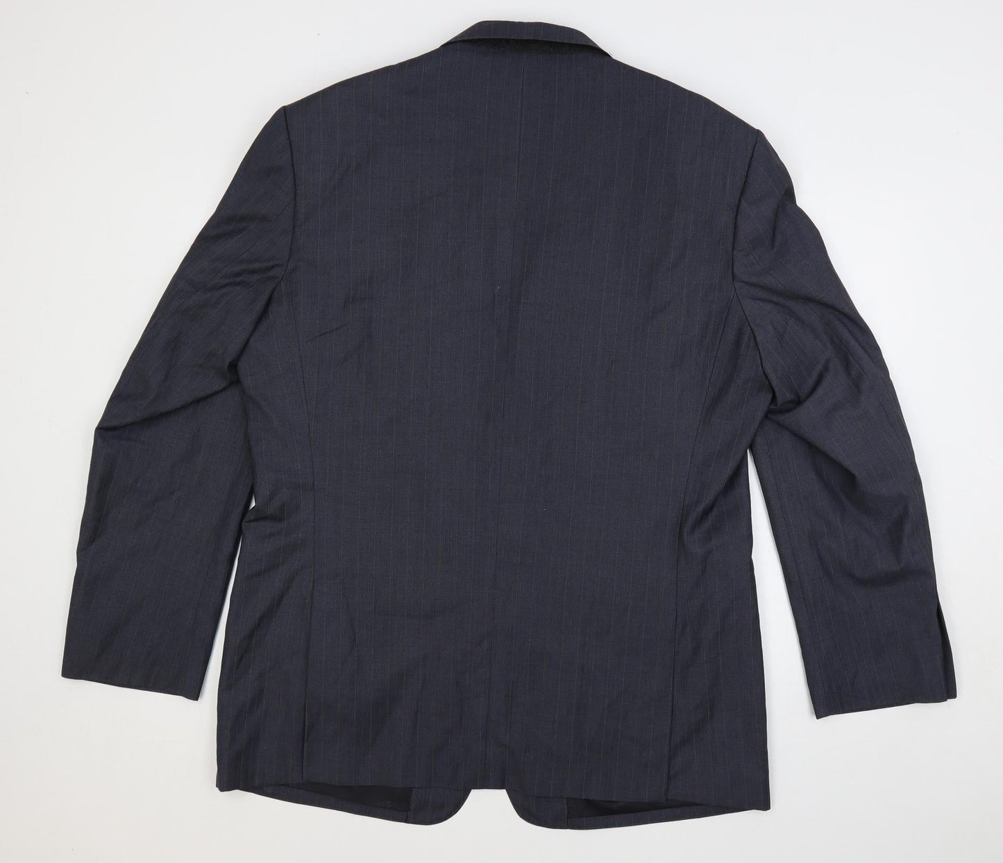 Boss Mens Blue Striped Wool Jacket Blazer Size 50 Regular