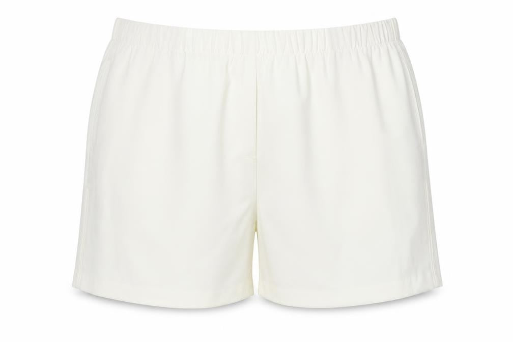 Marks and Spencer Womens Ivory Polyester Basic Shorts Size 24 L5 in Regular - Elastic Waist