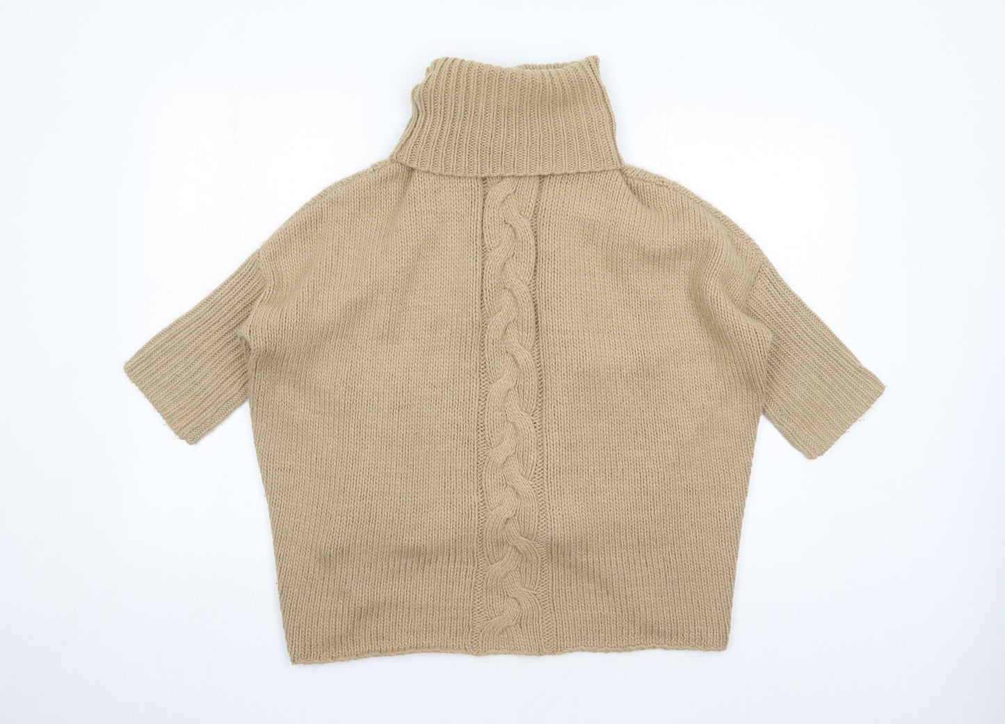 Mango Womens Beige Roll Neck Acrylic Pullover Jumper One Size