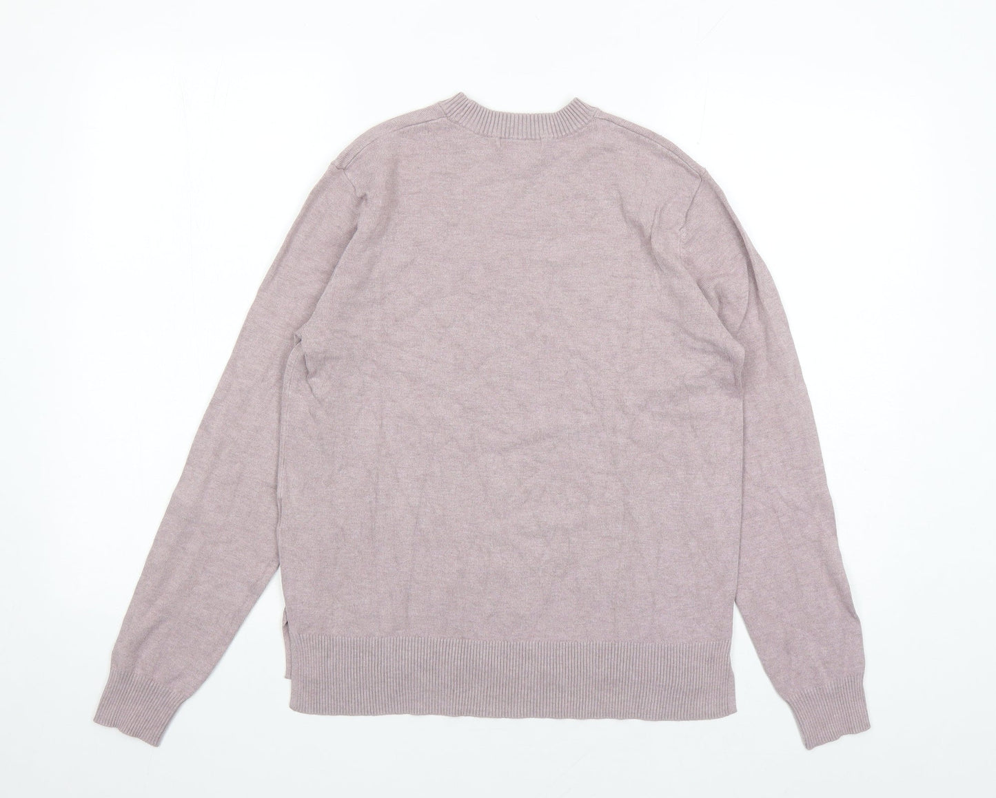 H&M Womens Purple Round Neck Viscose Pullover Jumper Size XS