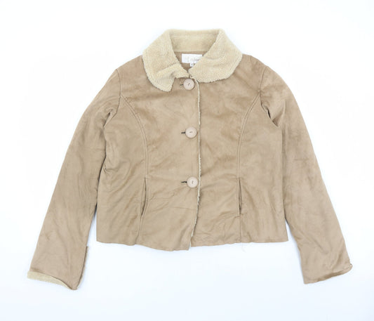 EWM Womens Brown Jacket Size 16 Button