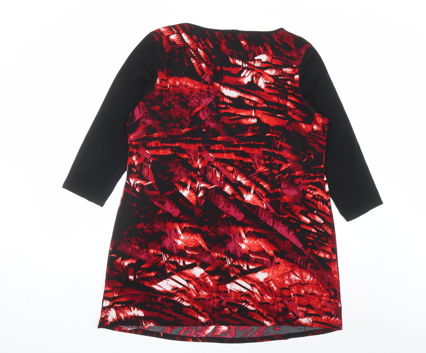 Julien Macdonald Womens Multicoloured Geometric Polyester Tunic Blouse Size 16 Round Neck