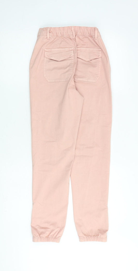 Marks and Spencer Womens Pink Cotton Straight Jeans Size 6 L28 in Regular Zip