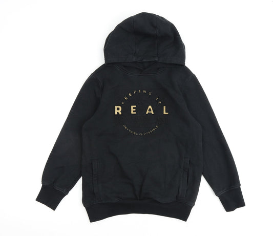 NEXT Boys Black Cotton Pullover Hoodie Size 10 Years Pullover
