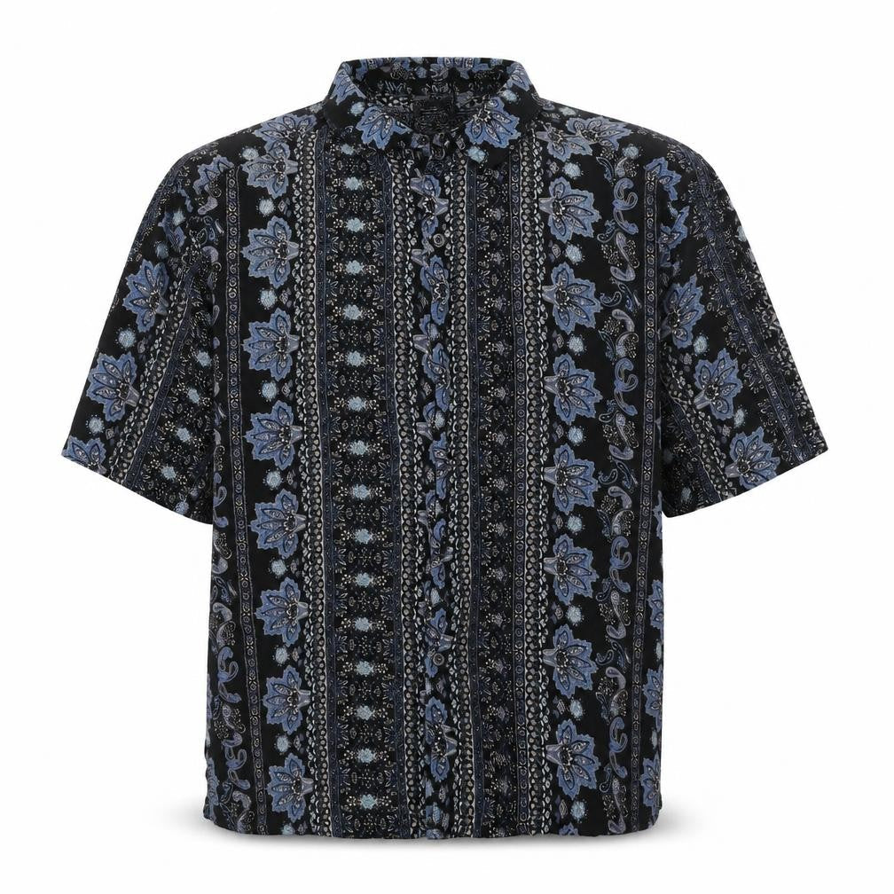 ASOS Mens Multicoloured Geometric Polyester Button-Up Size L Collared Button