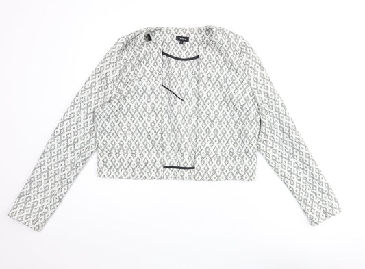 NEXT Womens Ivory Geometric Jacket Size 10