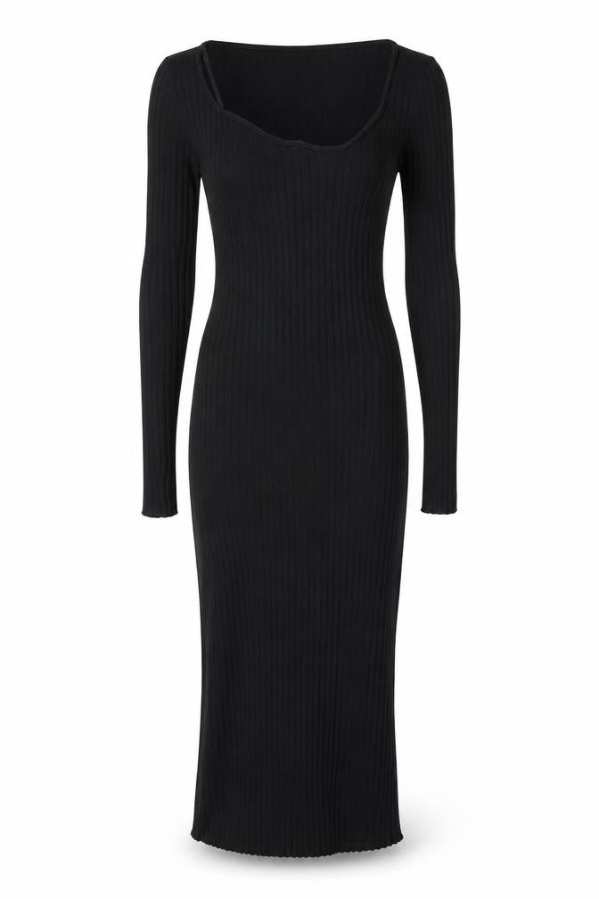Zara Womens Black Cotton Bodycon Size S Scoop Neck Pullover - Stretchy, Ribbed