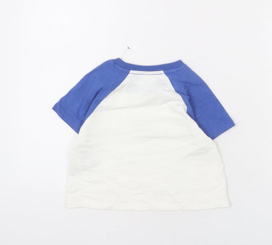 Marks and Spencer Girls White Cotton Cropped T-Shirt Size 6-7 Years Round Neck Pullover - New York, Manifesting A Good Time