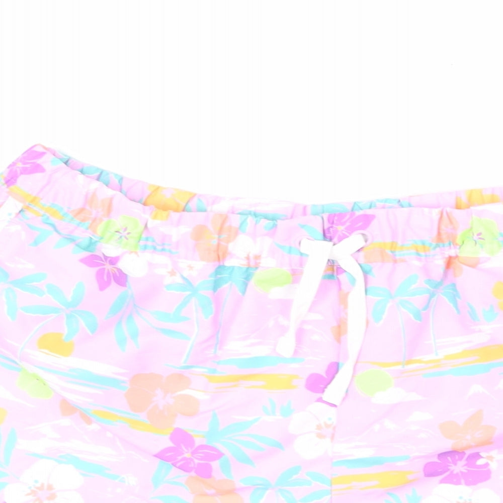 Marks and Spencer Boys Multicoloured Geometric Polyester Bermuda Shorts Size 13-14 Years Regular Drawstring - Swim Shorts