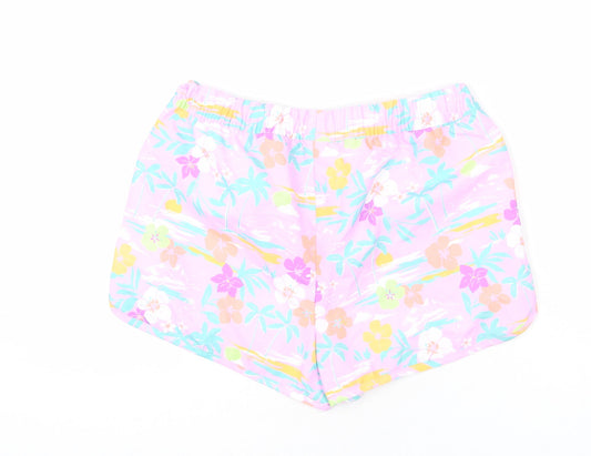 Marks and Spencer Boys Multicoloured Geometric Polyacrylate Fibre Bermuda Shorts Size 13-14 Years Regular Drawstring - Palm Trees, Flowers, Bird, Swim Shorts