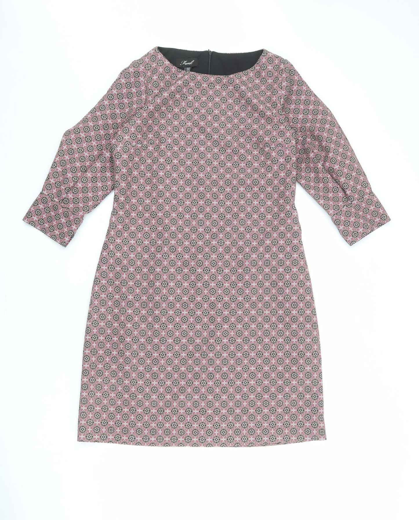 Forel Womens Multicoloured Geometric Polyester A-Line Size M Round Neck Zip - Estimated Size Conversion