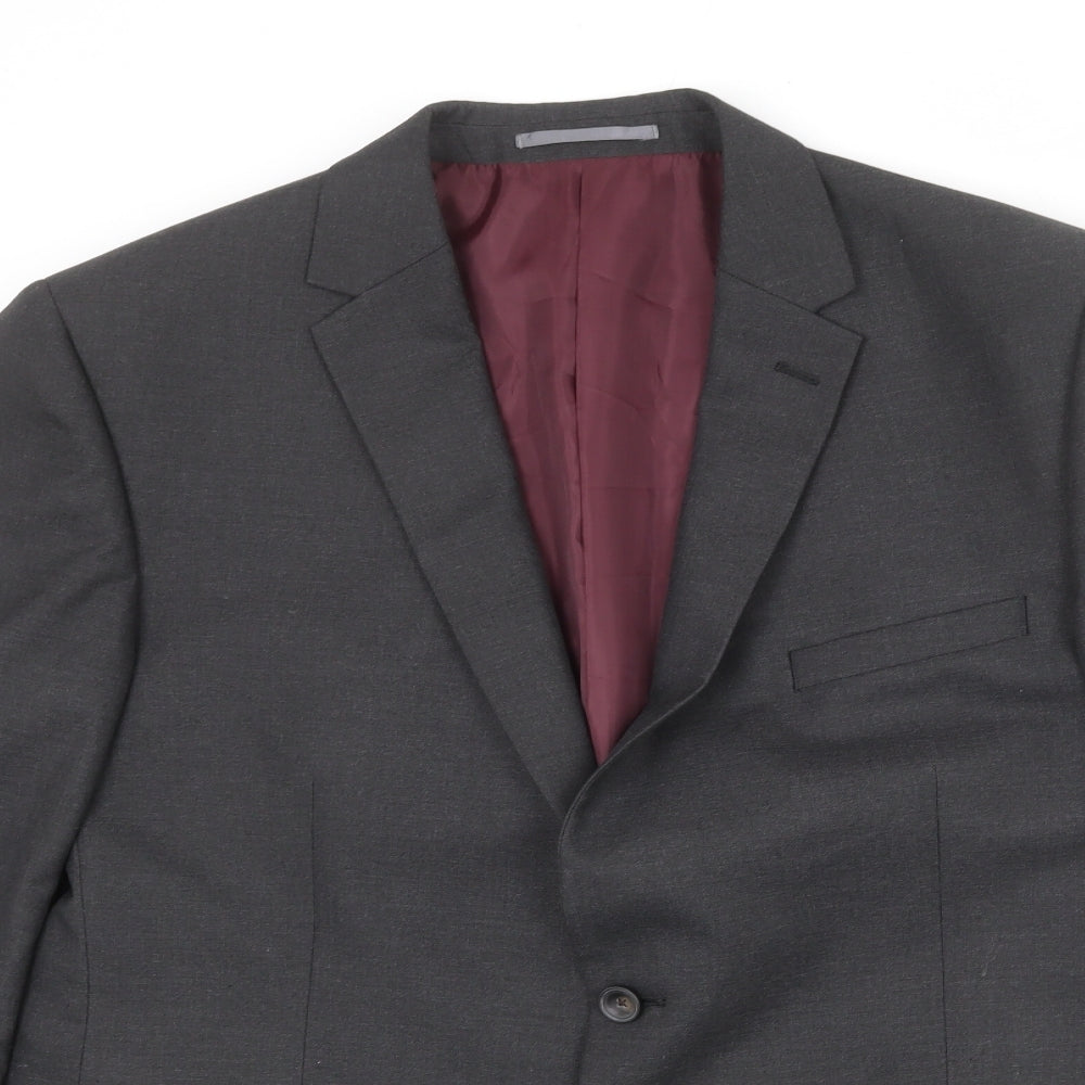 Marks and Spencer Mens Grey Polyester Jacket Blazer Size 44 Regular