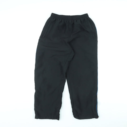 PB Sport Boys Black Polyester Jogger Trousers Size 11-12 Years L24 in Regular Pullover - Adjustable Waist