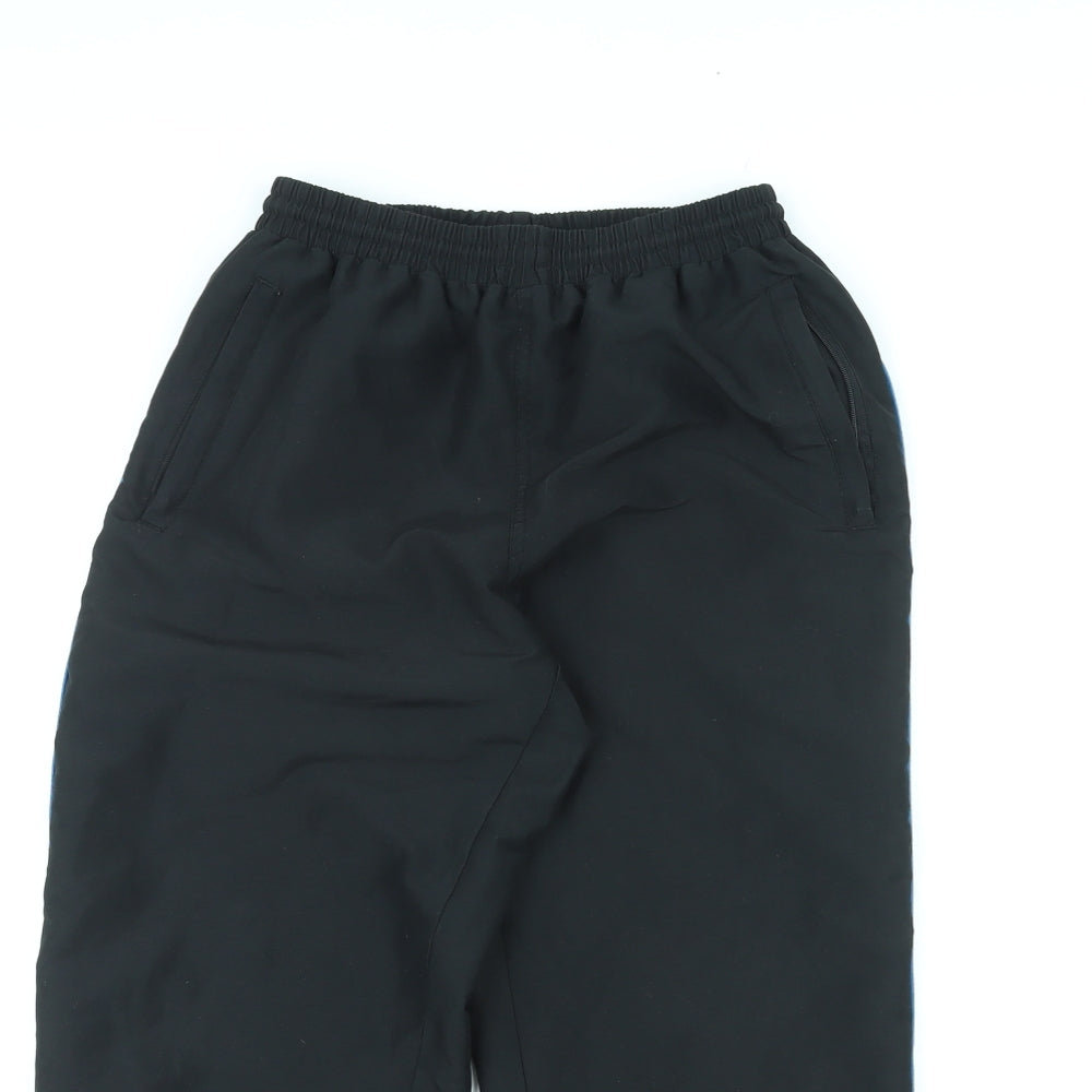 PB Sport Boys Black Polyester Jogger Trousers Size 11-12 Years L24 in Regular Pullover - Adjustable Waist