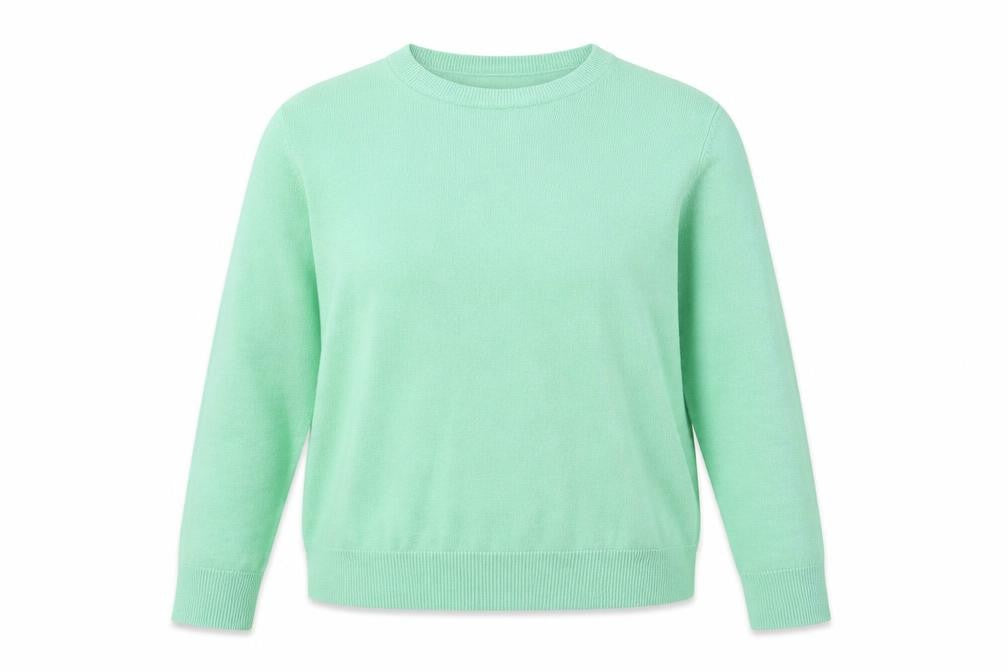 Marks and Spencer Womens Green Round Neck Polyester Pullover Jumper Size 14