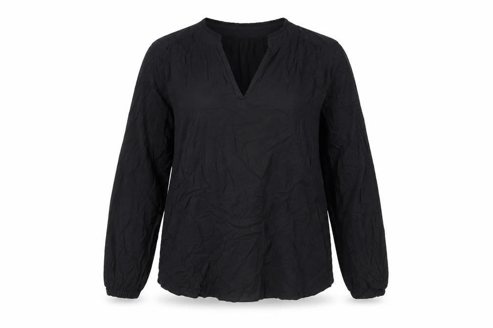 Marks and Spencer Womens Black Viscose Basic T-Shirt Size 12 V-Neck