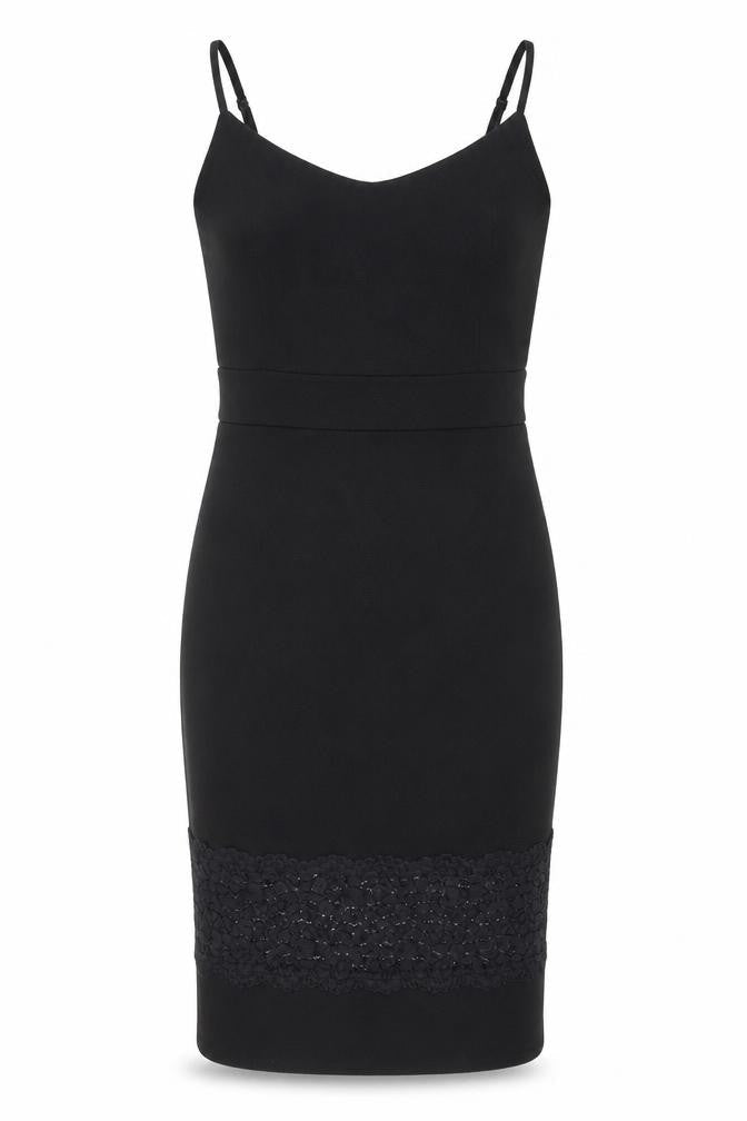 New Look Womens Black Polyester Bodycon Size 12 V-Neck Pullover - Lace