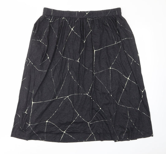 Eric Hill Womens Grey Geometric Polyester A-Line Skirt Size 22 - Elastic waist