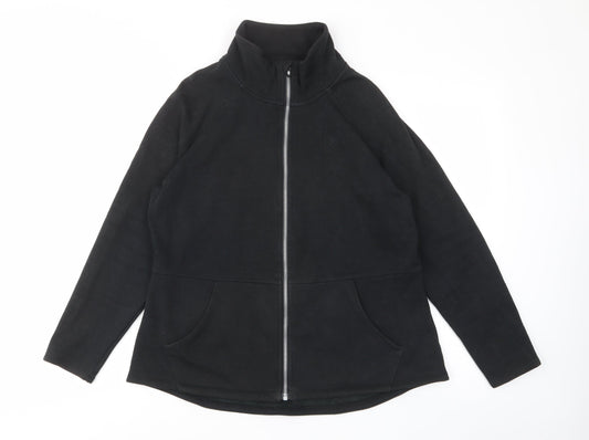Skechers Womens Black Polyester Pullover Sweatshirt Size L Zip - Pockets