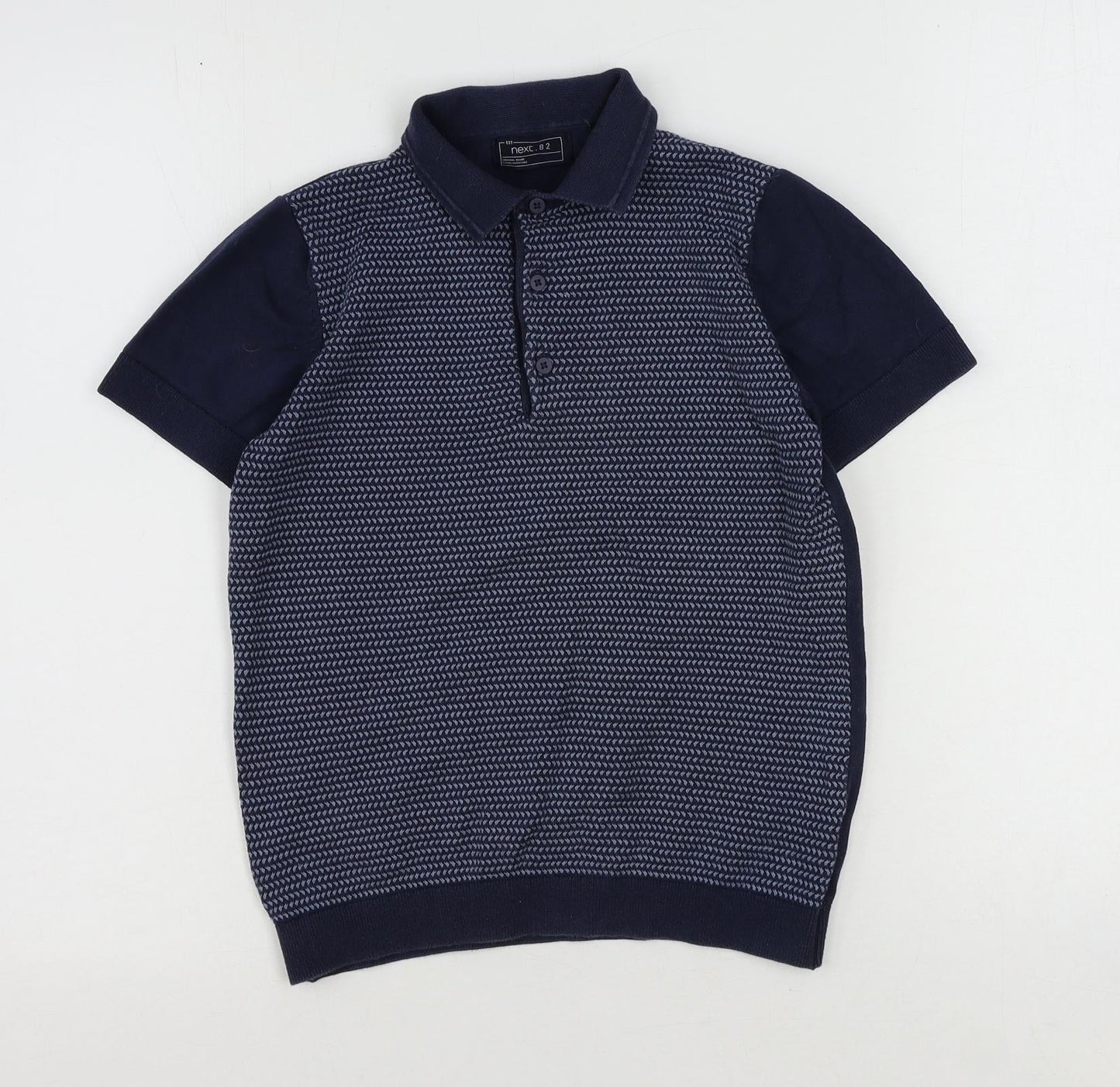 NEXT Boys Blue Collared Cotton Pullover Jumper Size 11 Years Button