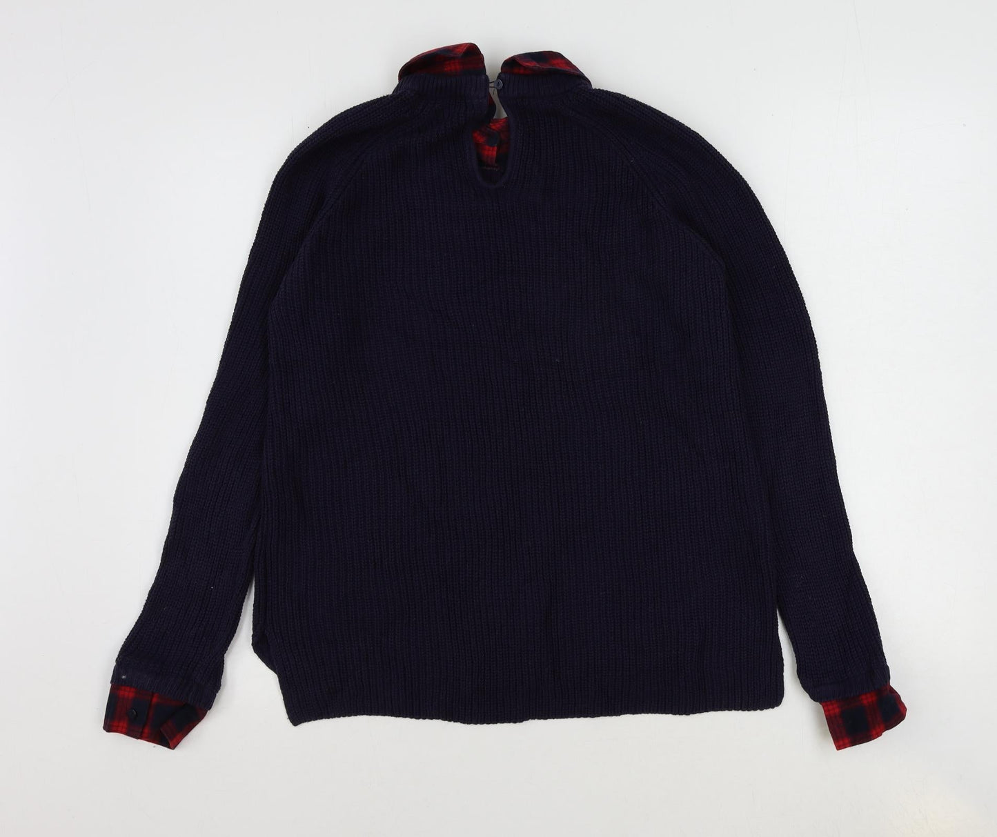 NEXT Womens Blue Collared Cotton Pullover Jumper Size 10