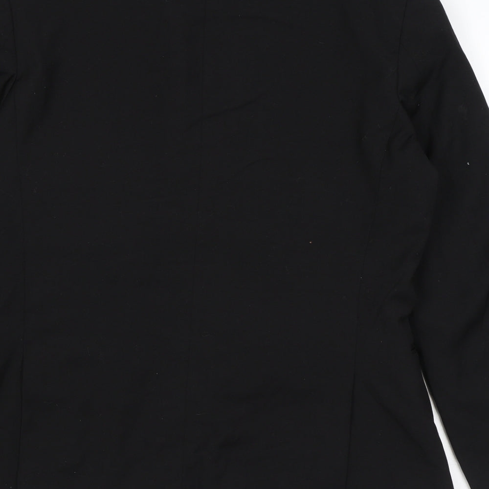 Topman Mens Black Polyester Jacket Suit Jacket Size 40 Regular
