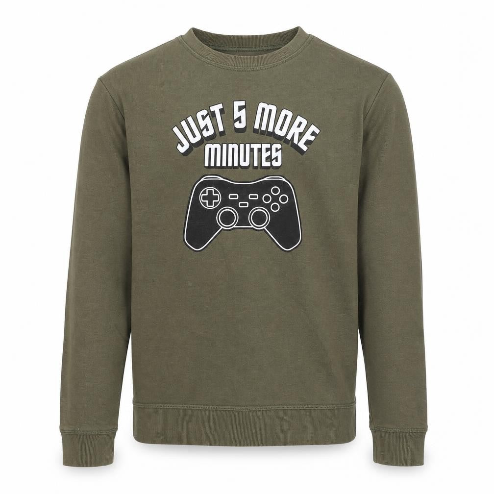 H&M Boys Green Cotton Pullover Sweatshirt Size 10 Years Pullover - Video Games