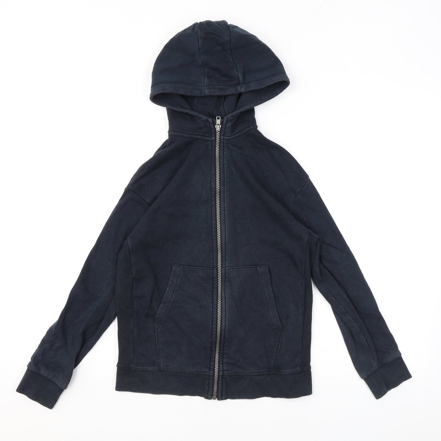 Marks and Spencer Boys Blue Cotton Full Zip Hoodie Size 10-11 Years Zip