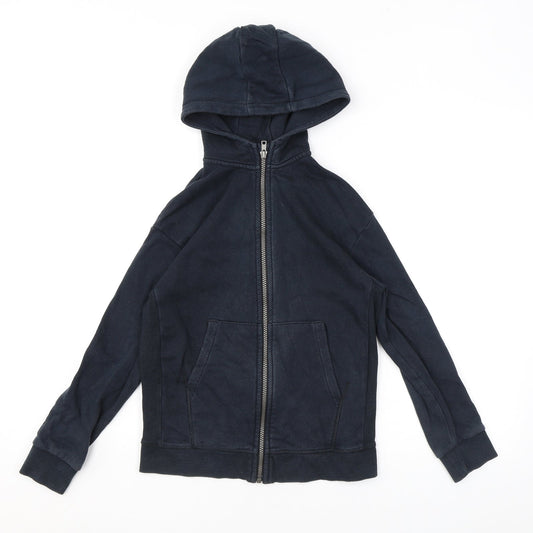 Marks and Spencer Boys Blue Cotton Full Zip Hoodie Size 10-11 Years Zip