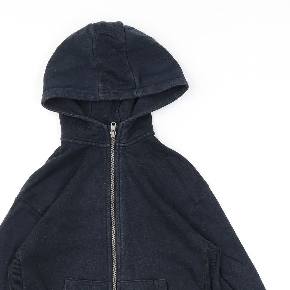 Marks and Spencer Boys Blue Cotton Full Zip Hoodie Size 10-11 Years Zip