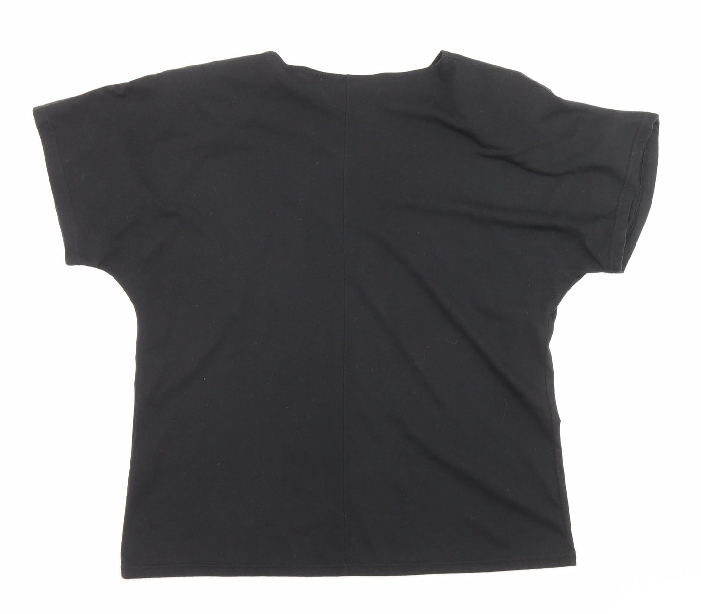 Principles Womens Black Polyester Basic T-Shirt Size M Boat Neck - Shoulder pads